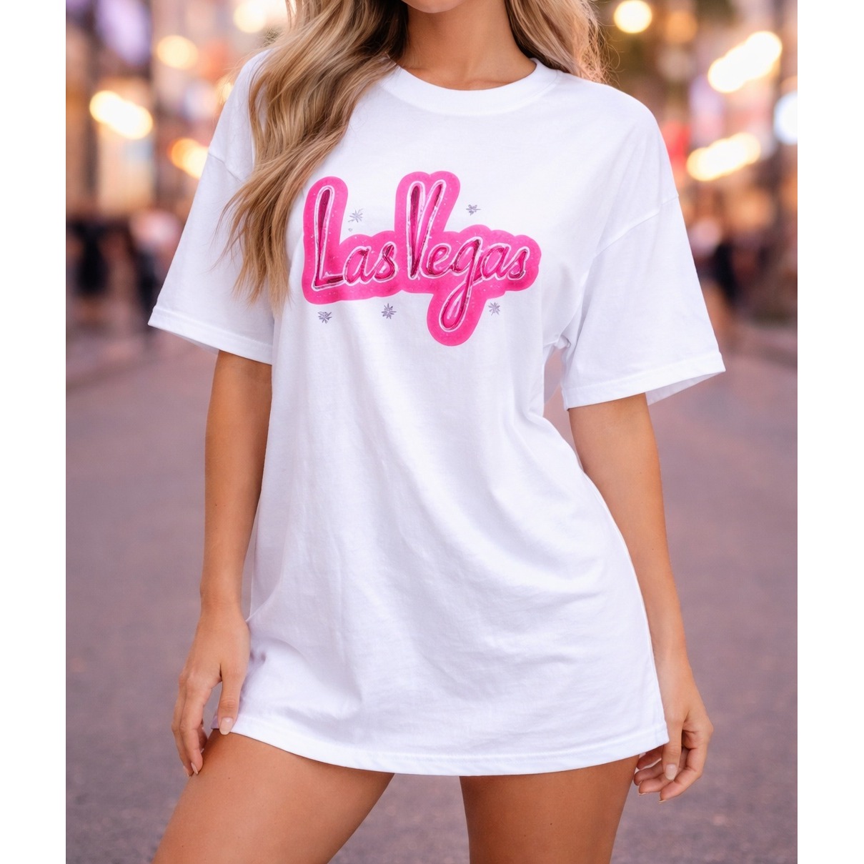 Tops White Women Xlarge T-Shirt With Las Vegas Designs